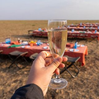 Champagne Masai Mara Sunrise Balloon Safari Ride in Kenya
