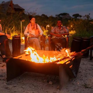 Soroi cheetah tented camp bonfire